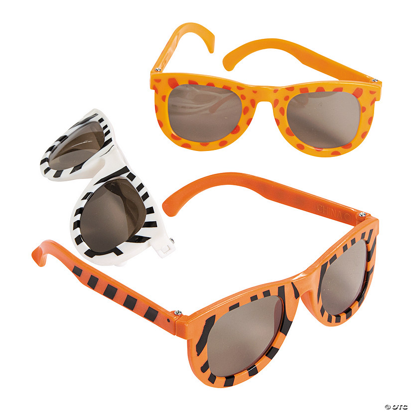 5" x 4 3/4" Kids Wild Animal Print Style Sunglasses - 12 Pc. Image