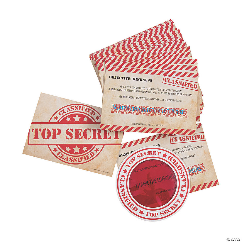 5" x 4" Bulk 51 Pc. Kindness Top Secret Mission Cardstock Cards Image