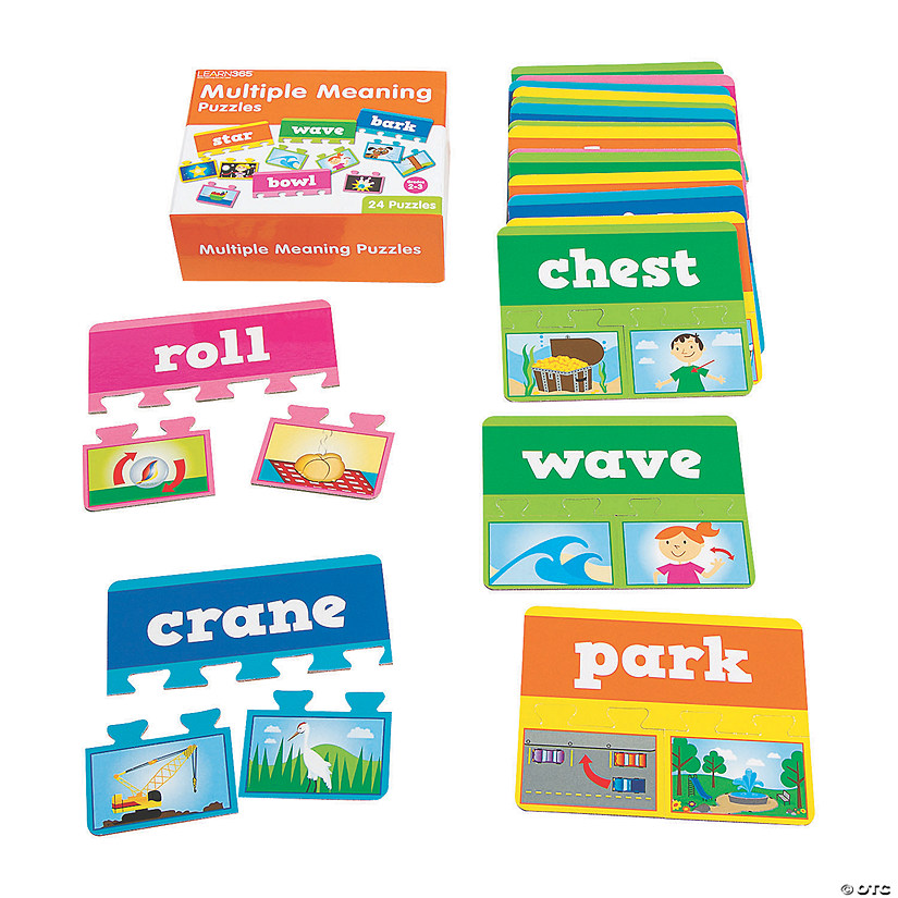 5" x 4" Self-Checking Multiple Meaning Words Cardboard Puzzles - 24 Pc. Image