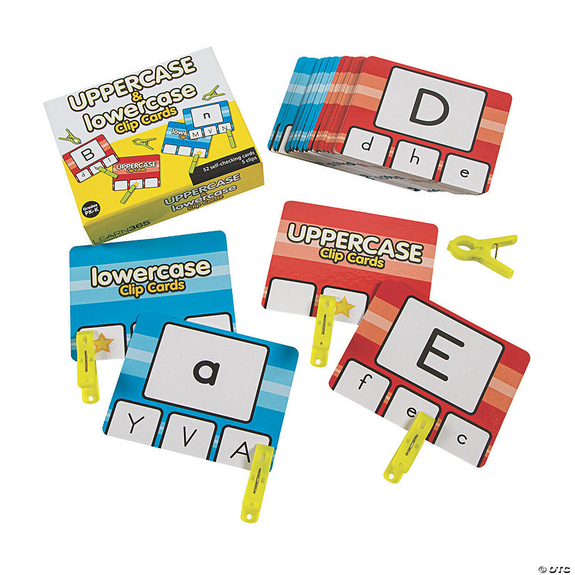 5" x 4" Uppercase & Lowercase Letter Laminated Cardstock Clip Card Set - 57 Pc. Image