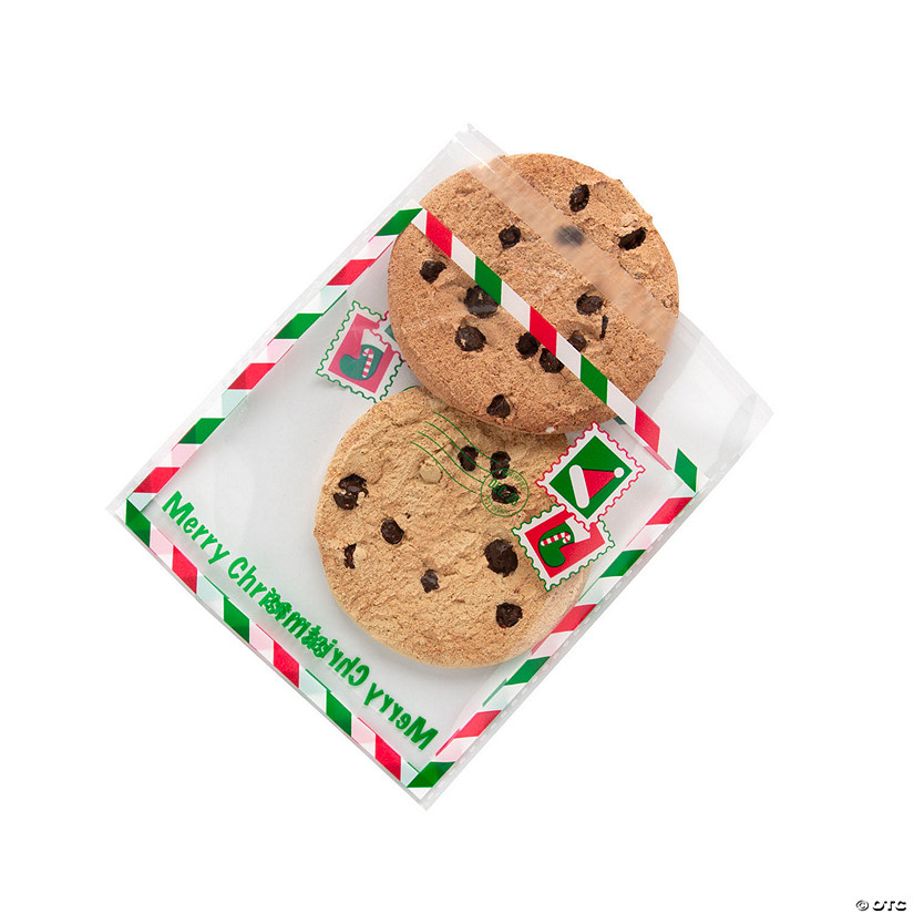 5" x 5" Bulk 144 Pc. Clear Plastic Christmas Sealable Cookie Bags Image