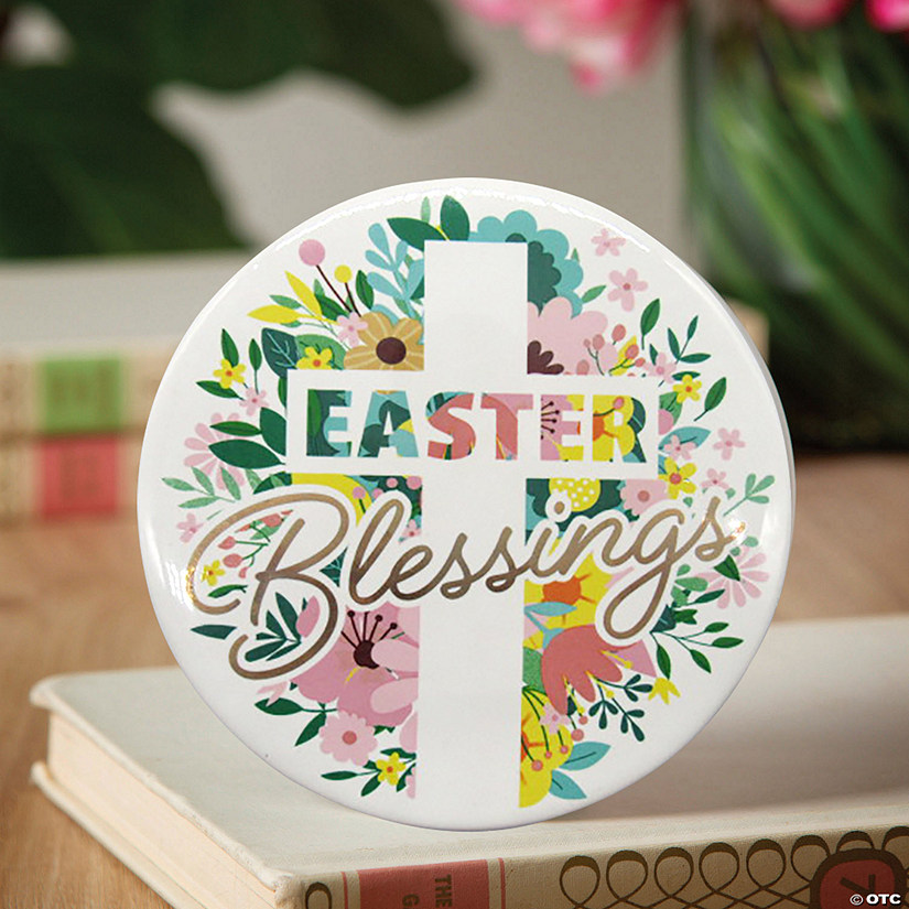 5" x 5" Religious Easter Blessings Tabletop Round Ceramic Sign Image