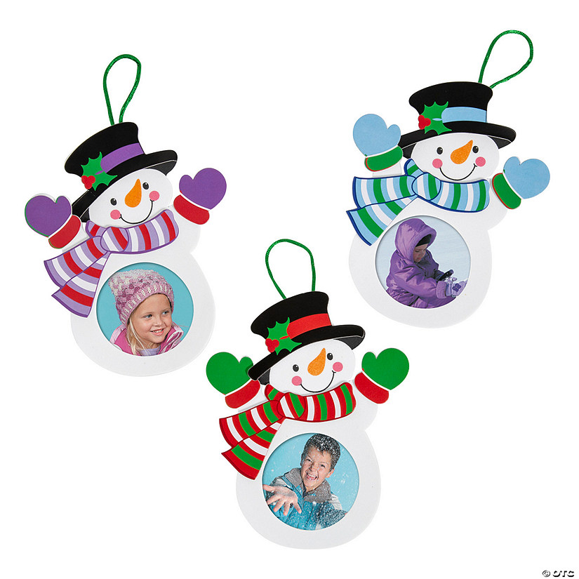 5" x 6 1/2" Snowman Picture Frame Ornament Craft Kit - Makes 12 Image