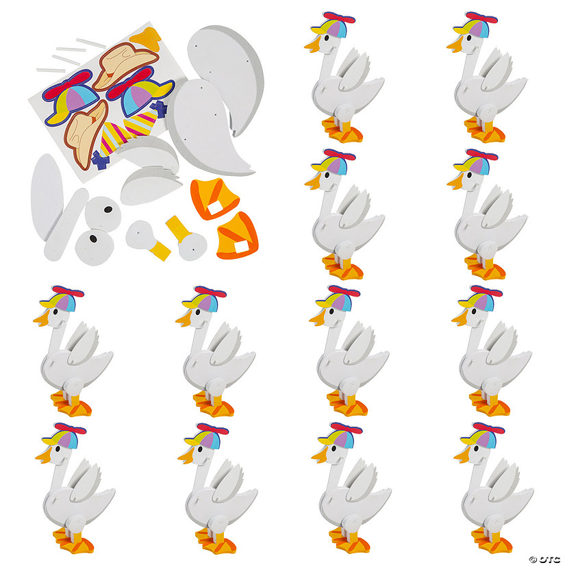 5&quot; x 6 1/4&quot; 3D Silly Goose Jointed Foam Craft Kit &amp;#8211; Makes 12 Image
