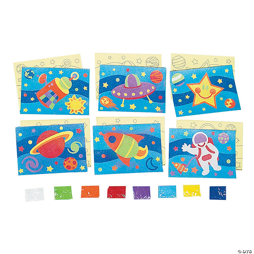 5" x 7" Awesome Outer Space Multicolored Sand Art Sets - 24 Pc. Image