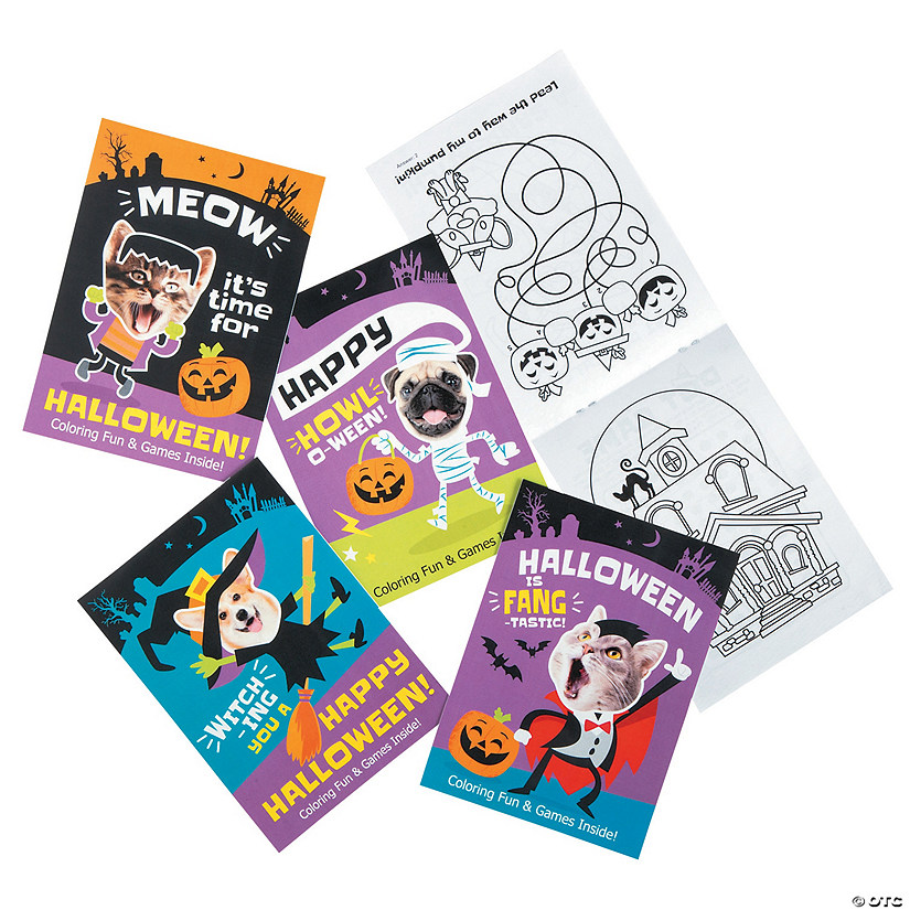 5" x 7" Bulk 144 Pc. Halloween Silly Animal Characters Paper Coloring Books Image