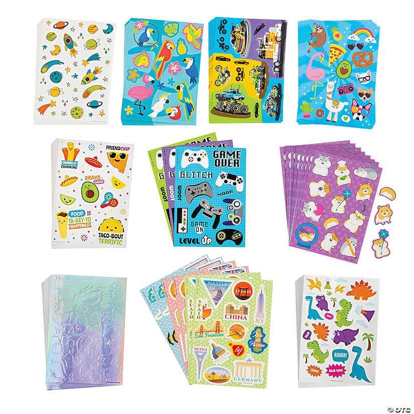 5" x 7" Bulk 240 Pc. Everyday Fun Paper Sticker Sheet Assortment Image