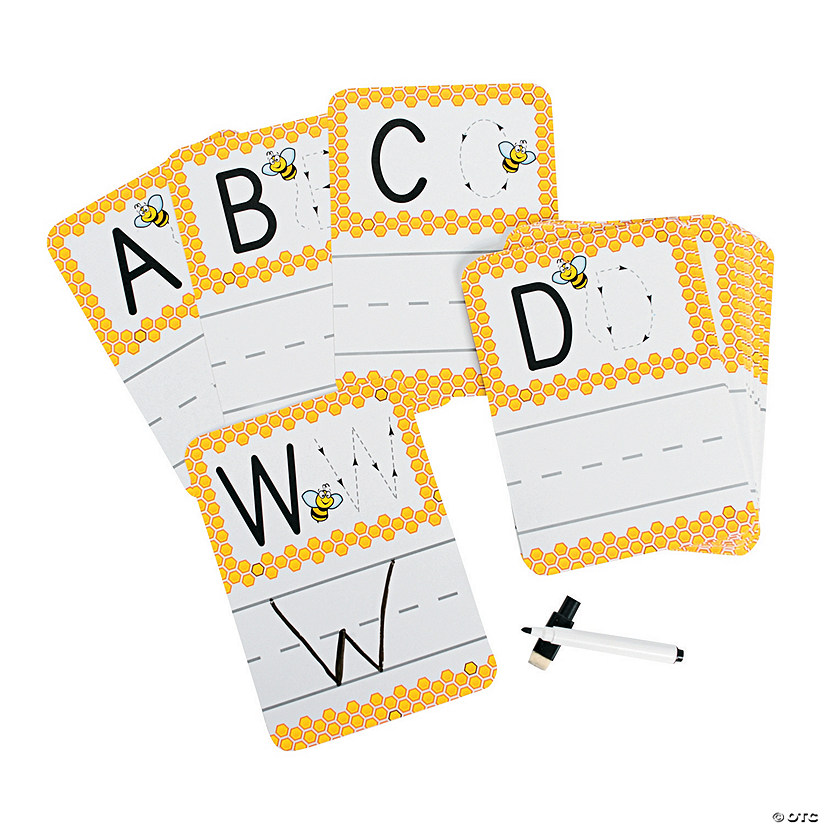 5" x 7" Busy Bee Dry Erase Coated Paper Alphabet Cards - 27 Pc. Image