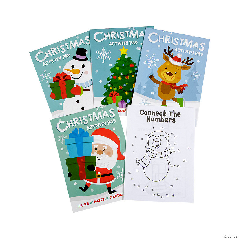 5" x 7" Christmas Coloring & Activity Paper Pads - 12 Pc. Image