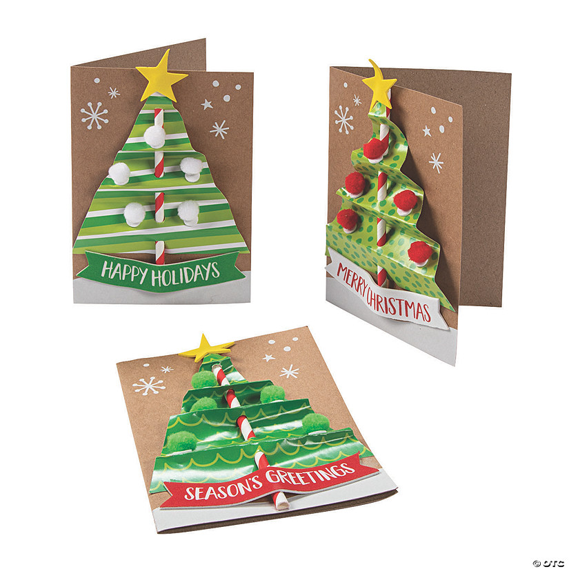 5" x 7" Christmas Tree Card Cardstock Craft Kit - Makes 12 Image