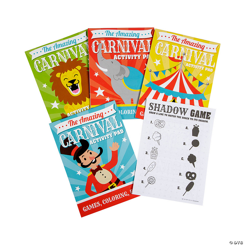 5" x 7" Classic Carnival Games, Coloring & Activity Paper Pads - 12 Pc. Image