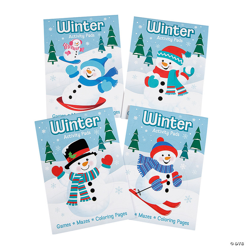 5" x 7"  Fun Winter Snowman Coloring & Activity Paper Pads - 12 Pc. Image