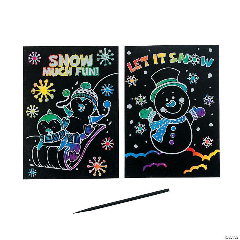 5" x 7" Magic Color Scratch Cardstock Winter Fun Activities - 24 Pc. Image