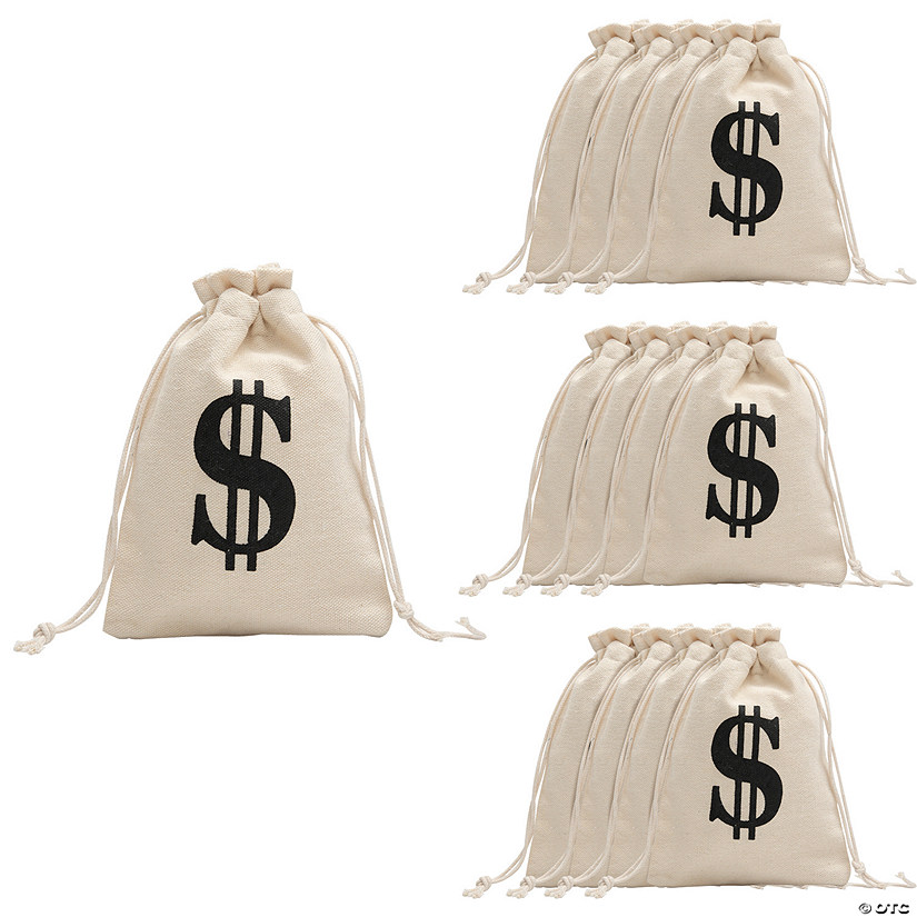 5" x 7" Money Polyester Drawstring Bags - 12 Pc. Image
