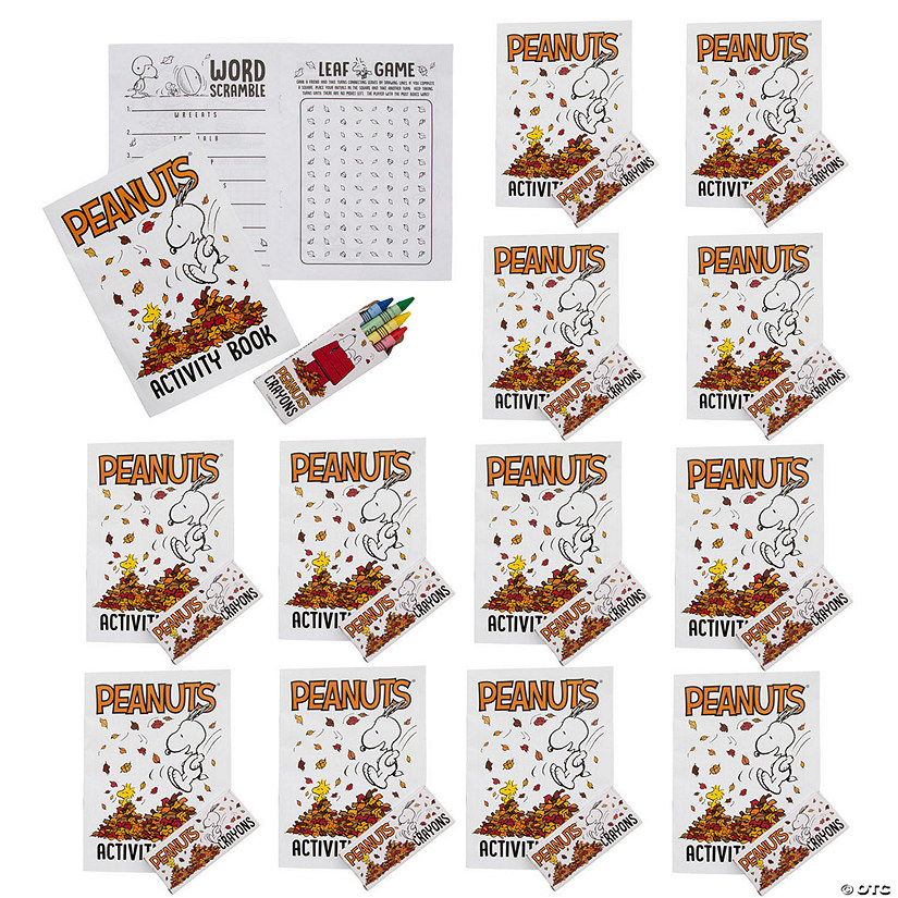 5&quot; x 7&quot; Peanuts&lt;sup&gt;&amp;#174;&lt;/sup&gt; Snoopy &amp; Woodstock Fall Coloring Activity Books with Crayons &amp;#8211; 12 Pc.  Image