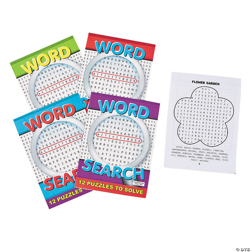 5" x 7" Word Search Paper Activity Books with 8 Puzzles - 24 Pc. Image