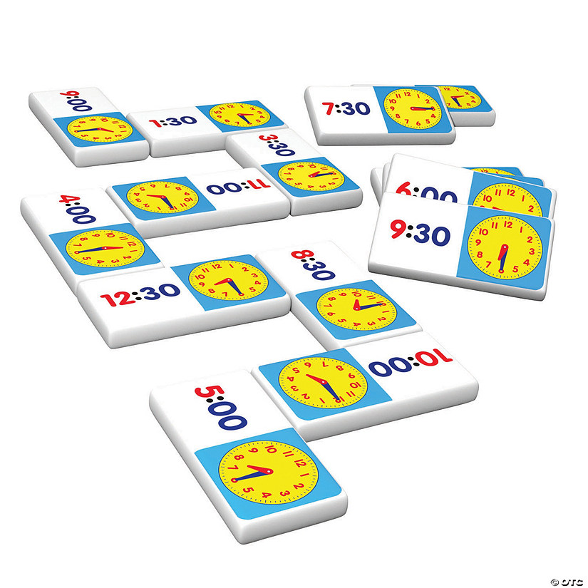 5" x 8" Digital & Analog Time Dominoes Collectors Tin Set - 28 Pc. Image