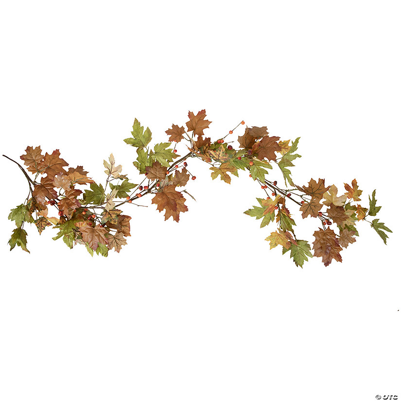 5' x 8" Maple Leaves and Berries Artificial Fall Harvest Garland  Unlit Image