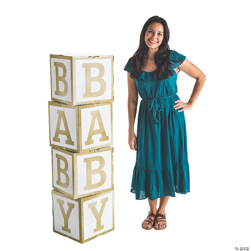 50" 3D Baby Blocks Cardboard Cutout Stand-Ups - 4 Pc. Image
