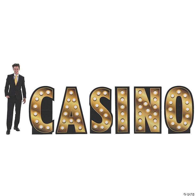 50" Casino Marquee Light Cardboard Cutout Stand-Up Letters - 6 Pc. Image