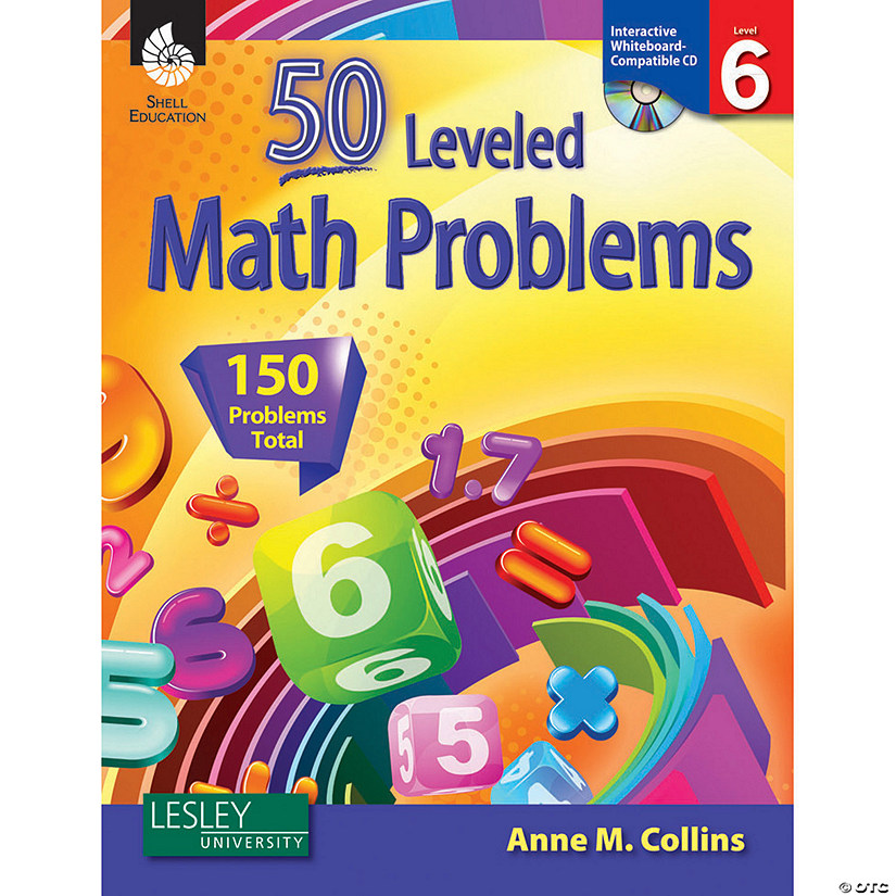 50 Leveled Math Problems Book with CD, Level 6 Image