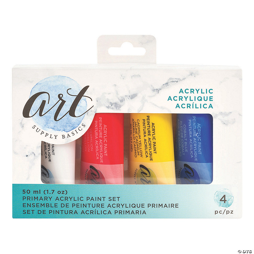 50 ml American Crafts<sup>&#8482;</sup> Primary Colors Acrylic Paint - Set of 4 Image