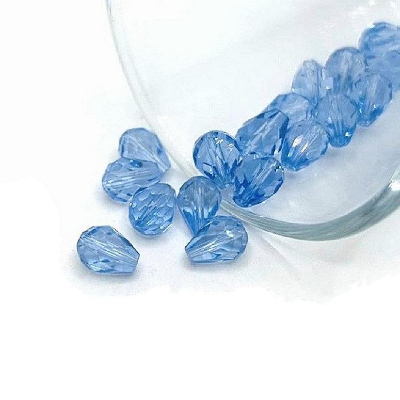 50 Pcs 6x8mm Light Blue Birthstone Beads Image