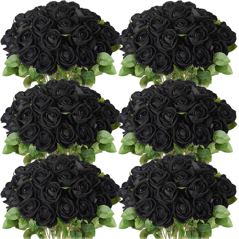 50 Pcs Artificial Silk Roses with Stem Image