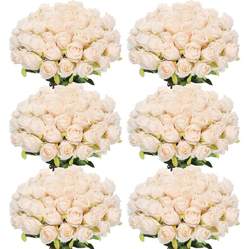 50 Pcs Artificial Silk Roses with Stem Image