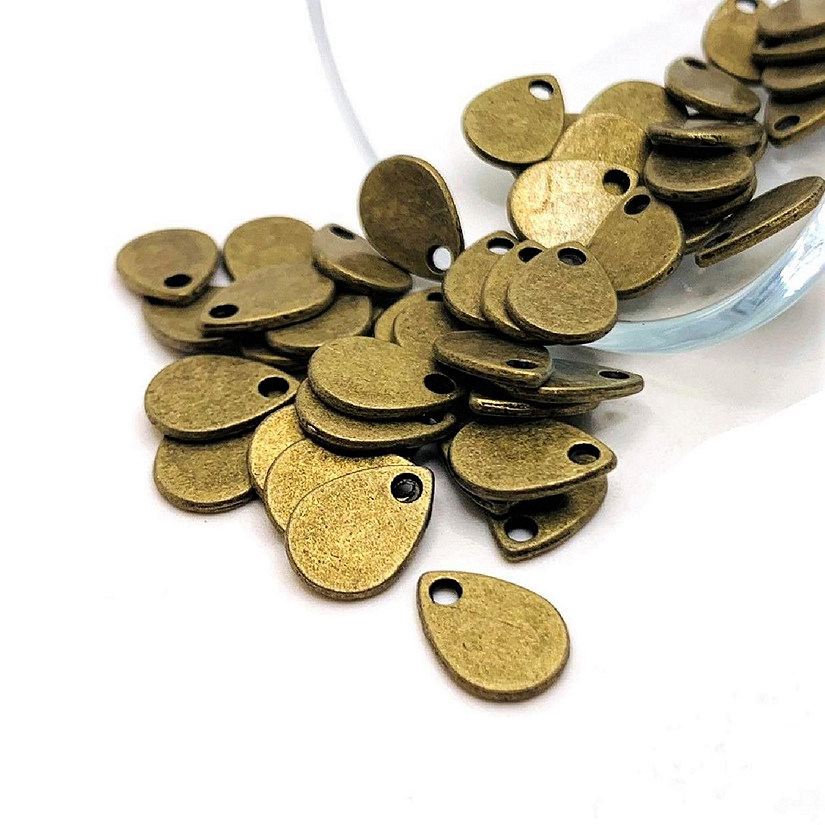 50 Pcs Bronze Waterdrop Embellishments Image
