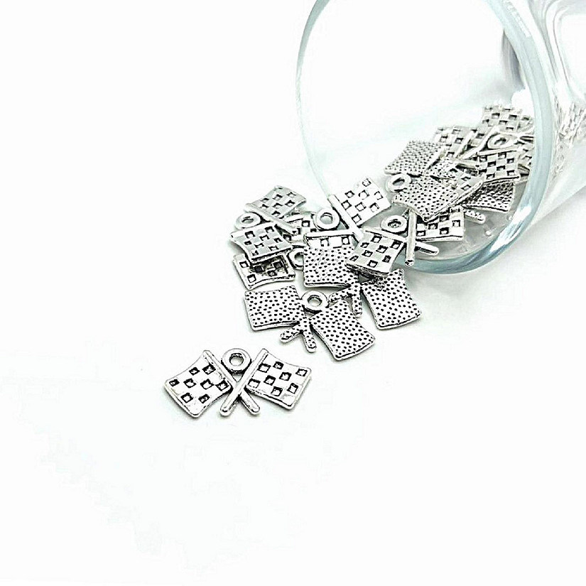 50 Pcs Checkered Flag Racing Charms Image