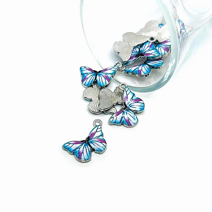 50 Pcs Colorful Butterfly Charms Image