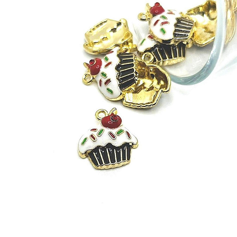 50 Pcs Cupcake with Sprinkles Charms Image