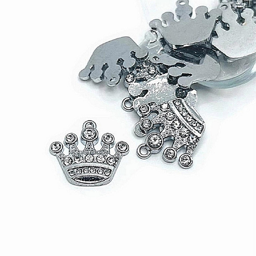 50 Pcs Diamond Rhinestone Crown Charms Image