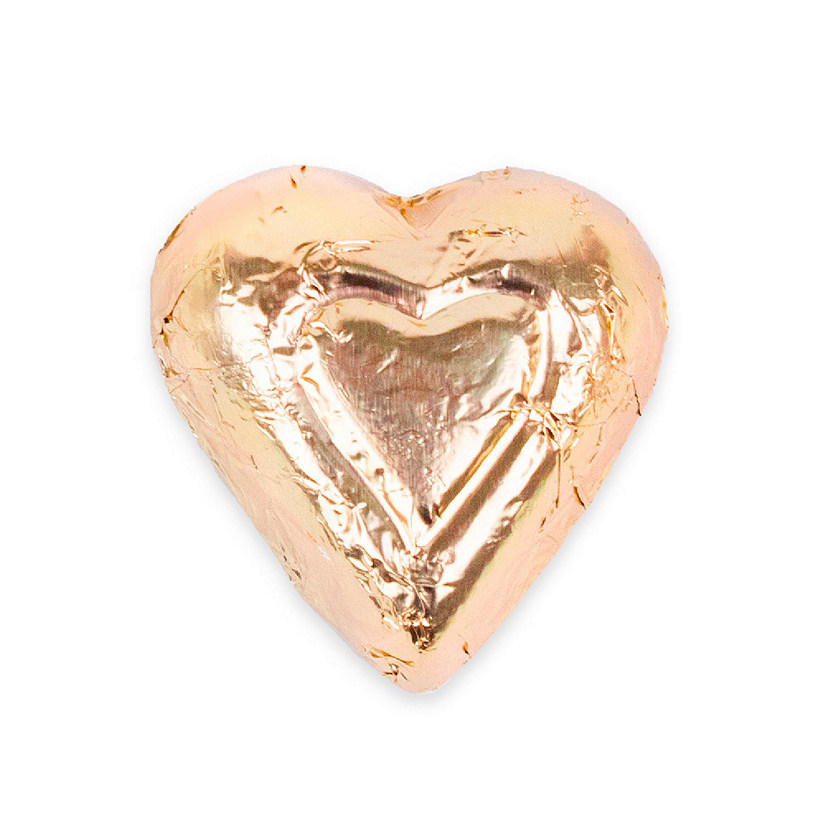 50 Pcs Gold Milk Chocolate Hearts Bulk Candy Image