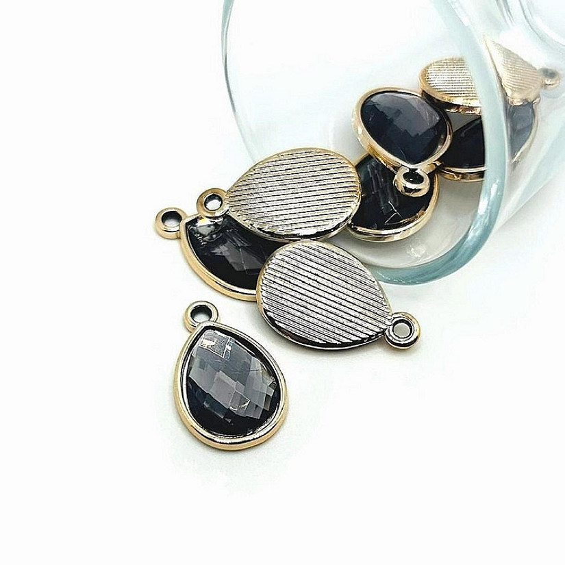 50 Pcs Gray Acrylic Teardrop Charms Image