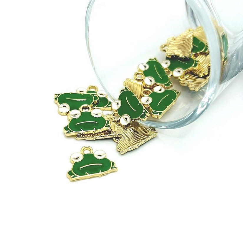 50 Pcs Grumpy Frog Charms Image