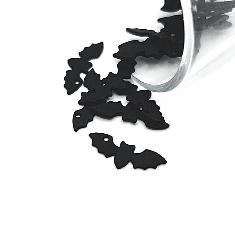 50 Pcs Halloween Black Bat Charms Image