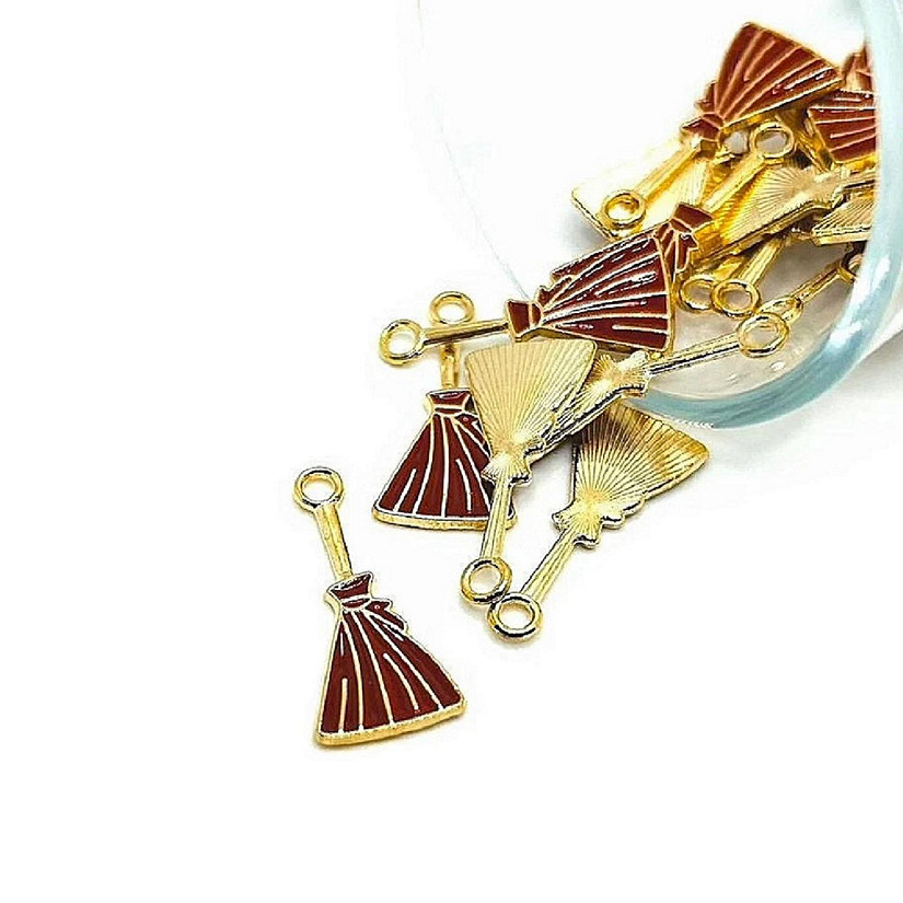 50 Pcs Halloween Witch Broom Charms Image