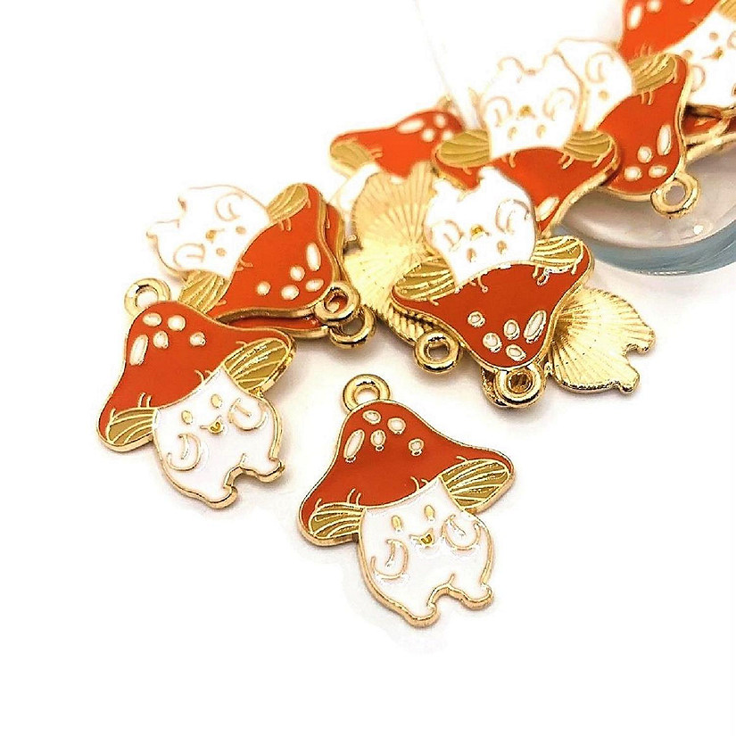 50 Pcs Happy Mushroom Charms Image