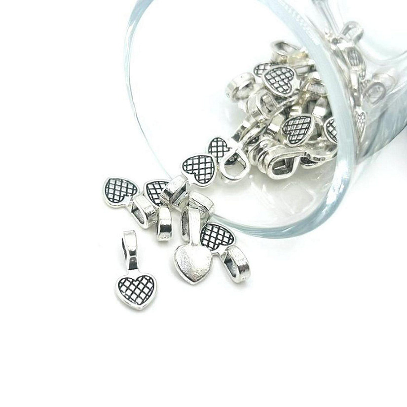 50 Pcs Heart Shaped Jewelry Bails Image