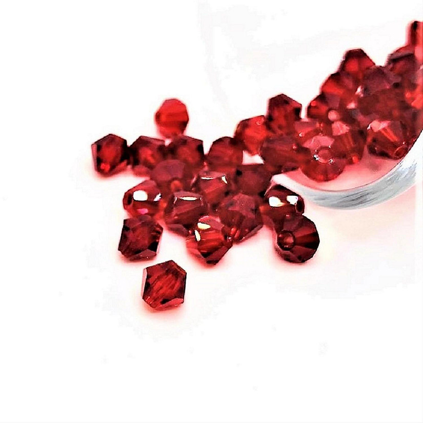 50 Pcs July Red Birthstone Beads Image