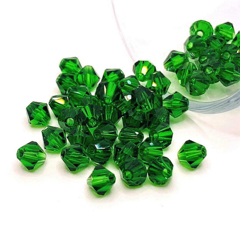 50 Pcs May Dark Green Birthstone Beads Image