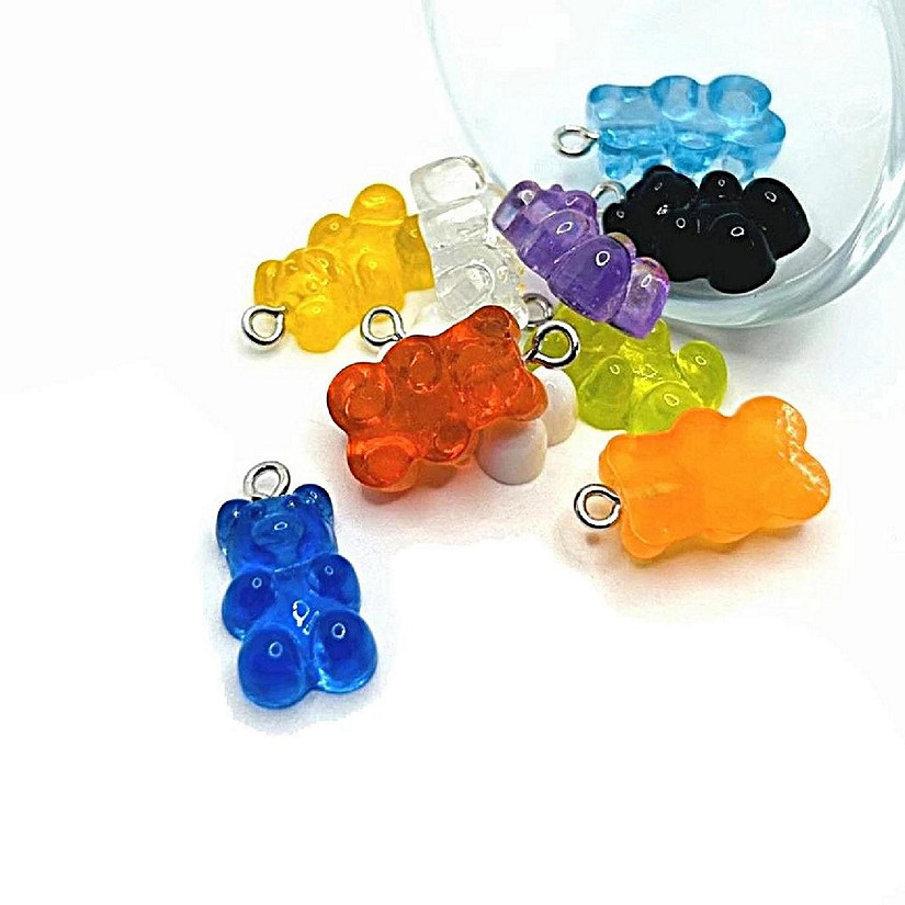 50 Pcs Mixed Gummy Bear Resin 3D Charms Image