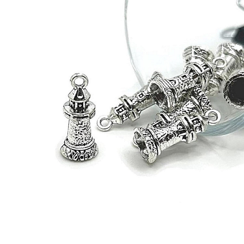 50 Pcs Nautical 3D Lighthouse Charms Image