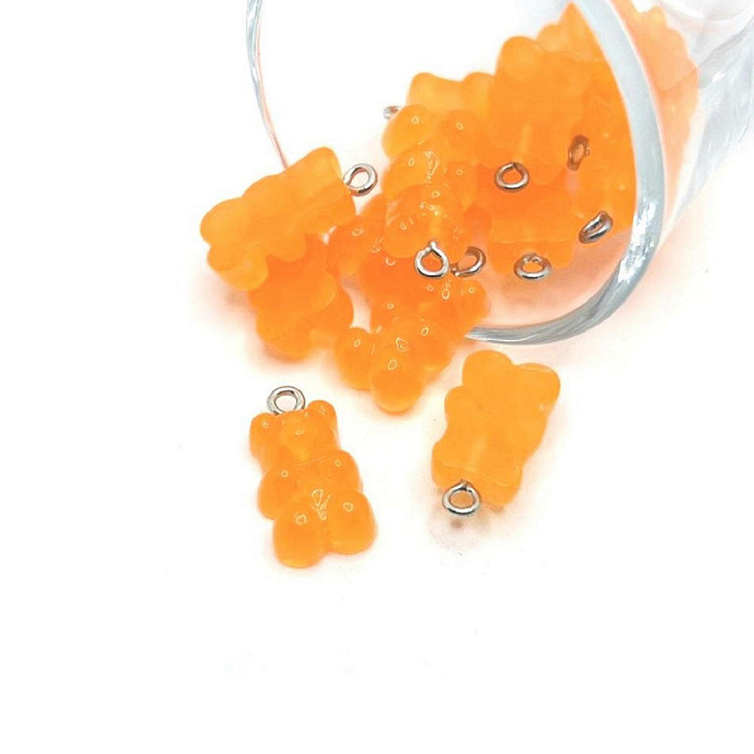 50 Pcs Orange Gummy Bear Charms Image