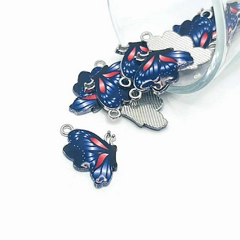 50 Pcs Purple Butterfly Charms Image