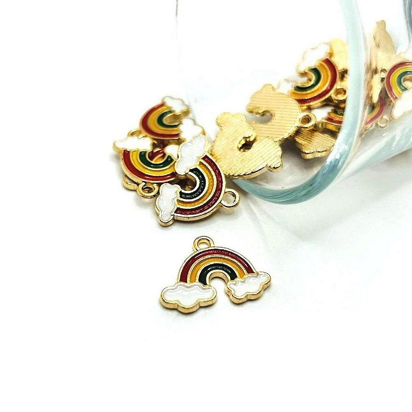 50 Pcs Rainbow Charms with Cloud Image