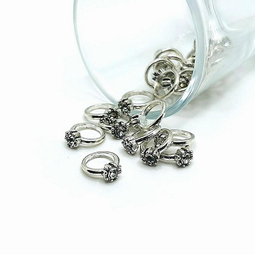 50 Pcs Rhinestone Engagement Ring Charms Image