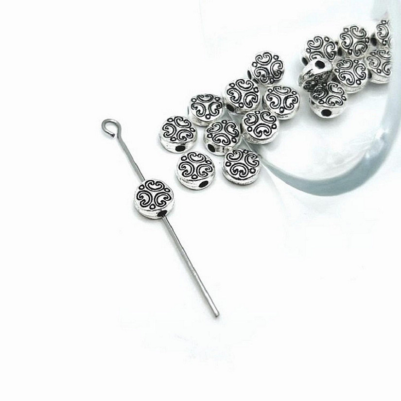 50 Pcs Round Tiny Tribal Spacer Beads Image